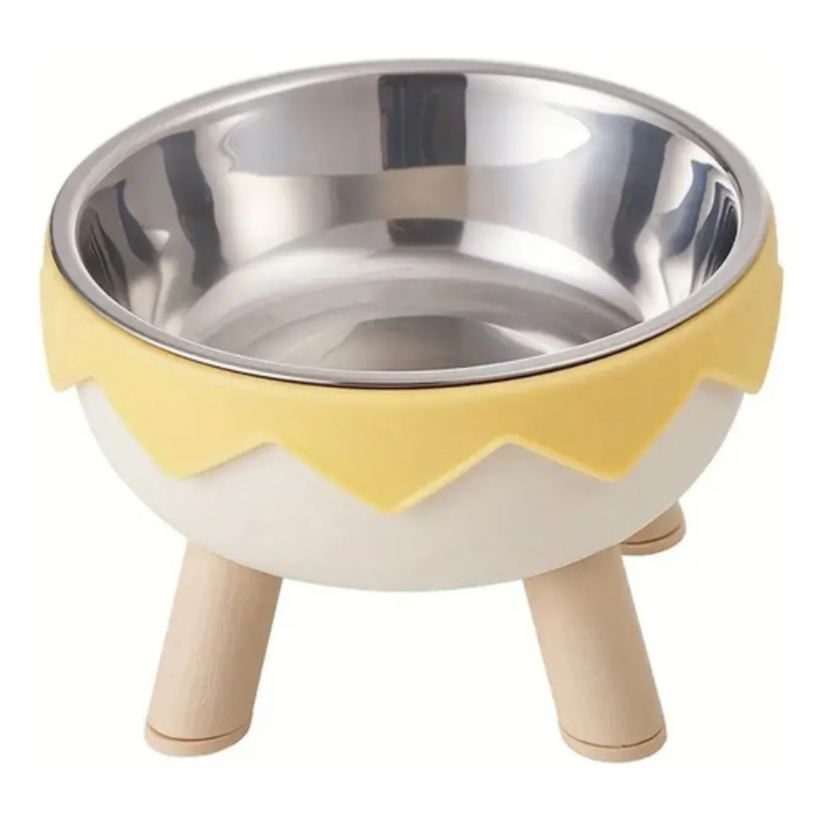 GENERICO - Plato Comedero Elevado Para Perros Y Gatos Con Diseño Beige Y Gris