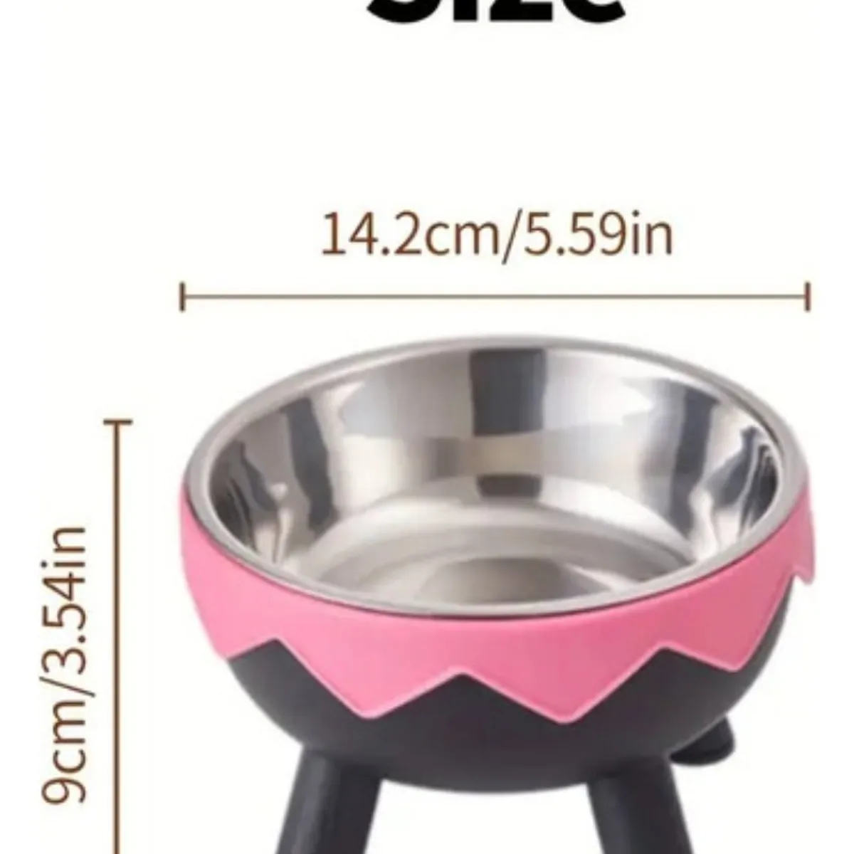GENERICO - Plato Comedero Elevado Para Perros Y Gatos Con Diseño Beige Y Gris
