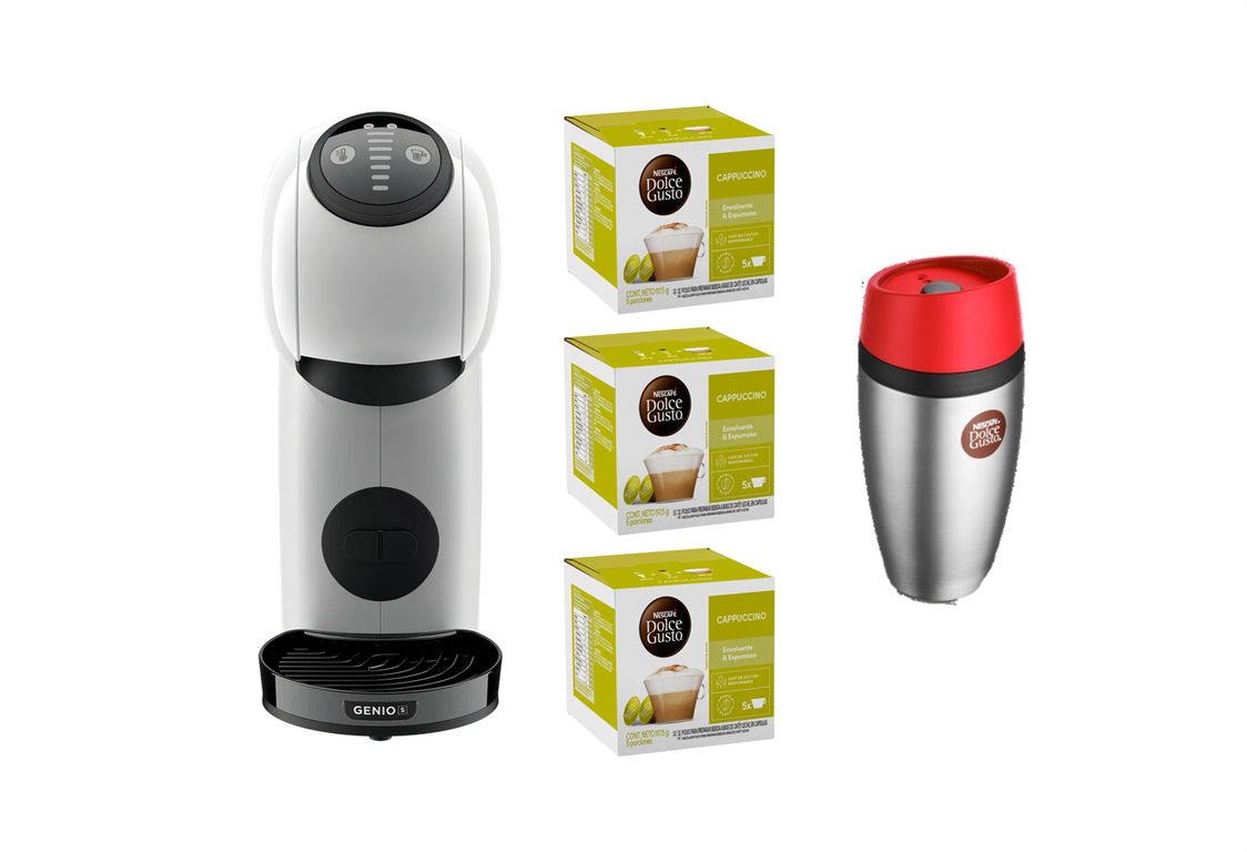 Pack Cafetera Genio S + Pack 3 Cappuccino + Mug Rojo
