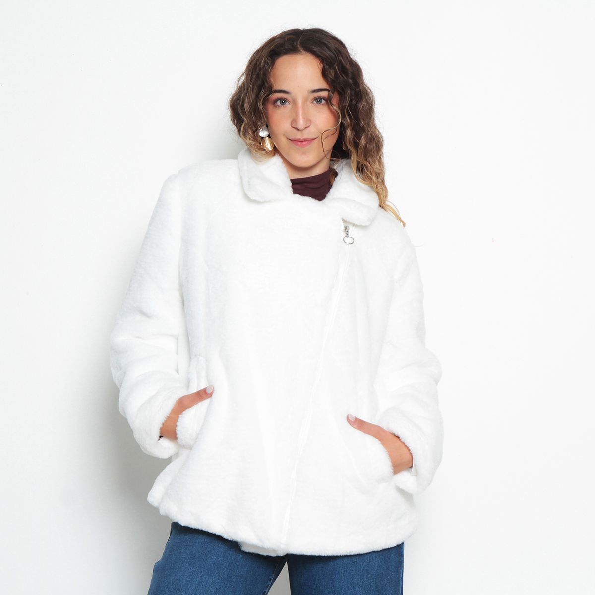 WADOS - CHAQUETA MANGA LARGA PIEL ECOLOGICA CON CIERRE Y BOLSILLOS