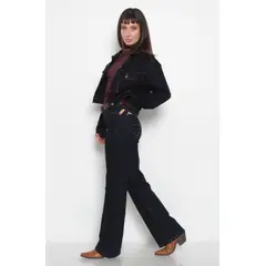 WADOS - JEANS MUJER BASICO RECTO TIRO MEDIO PRETINA UN BOTON