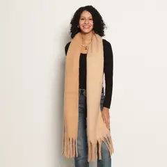 WADOS - BUFANDA BICOLOR CON FLECOS