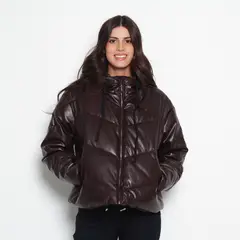 WADOS - PARKA MANGA LARGA PUFFER PU CON CAPUCHA