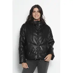 WADOS - PARKA MANGA LARGA PUFFER PU CON CAPUCHA