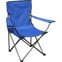 Silla plegable de camping azul diseñada para actividades al aire libre