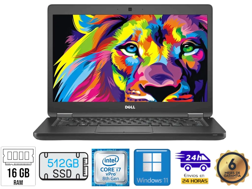 Latitude 5400 FHD i7-8665U 16GB Ram 512GB SSD Windows 11Pro Reacondicionado Grado B