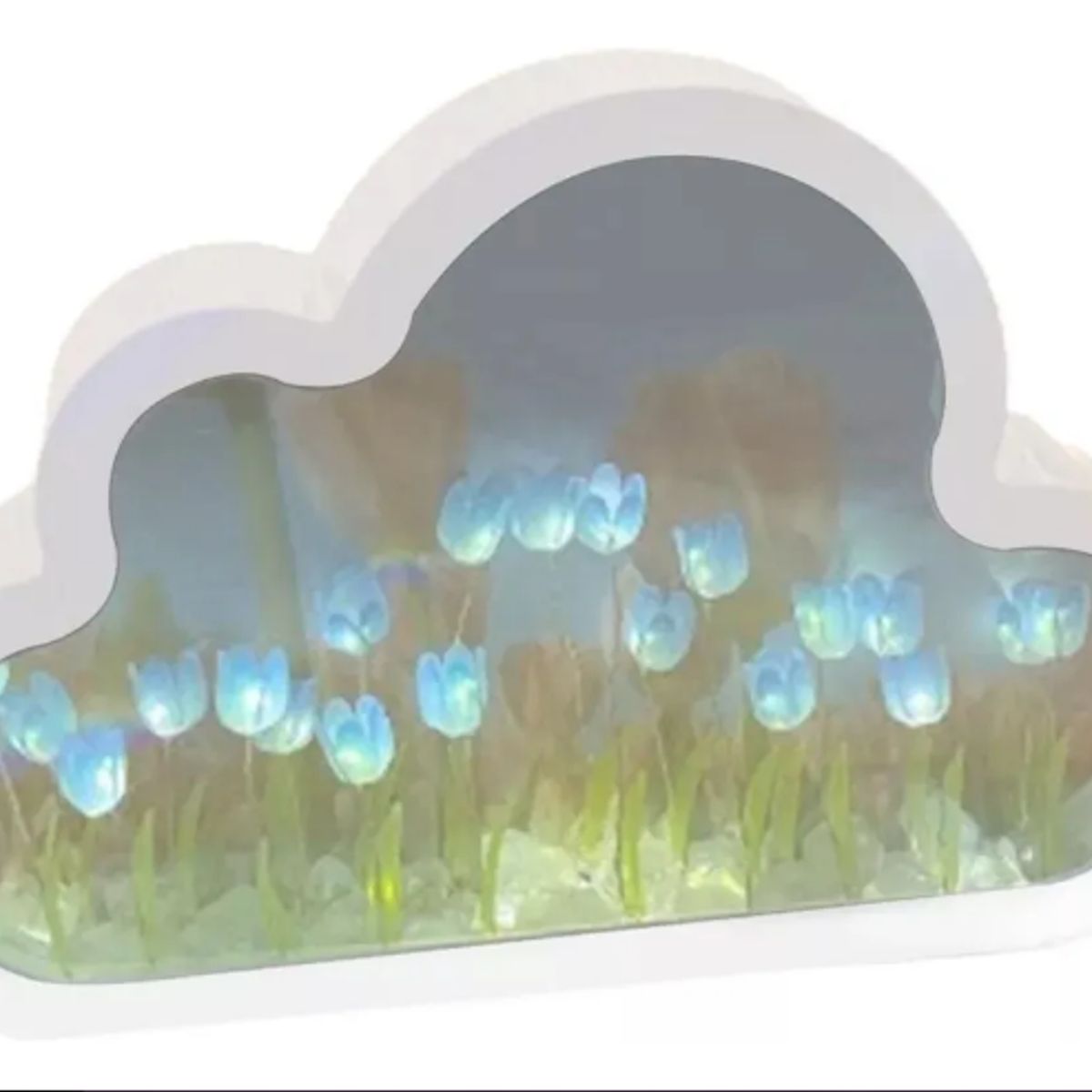 GENERICO - Luz De Noche Espejo De Tulipanes En Forma De Nube Blanco Celeste