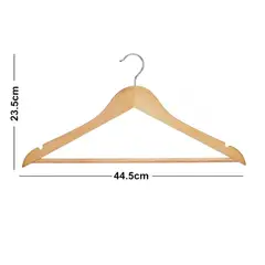 GENERICO - Pack 6 Colgadores de Ropa de Madera con Gancho Giratorio