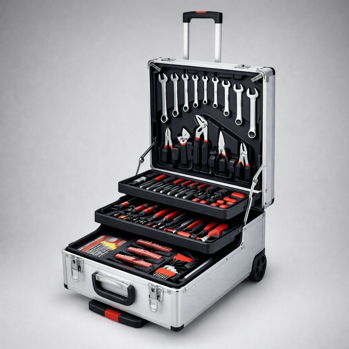MOVI - Set de Herramientas 799 Piezas con Trolley y 4 Niveles Organizadores