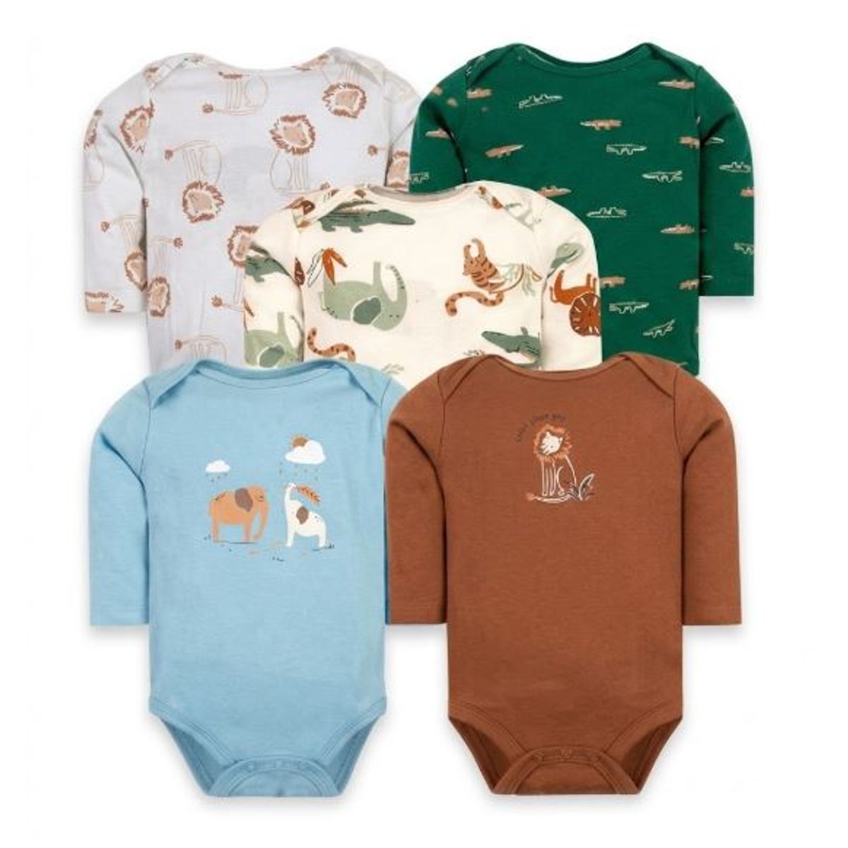 TEDMIMAK - bodys manga larga pack  5 unidades  leon cafe