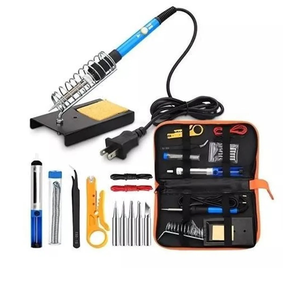 GENERICO - Kit Cautín Soldador 60w Punto Lápiz Temperatura Regulable+Accesorios