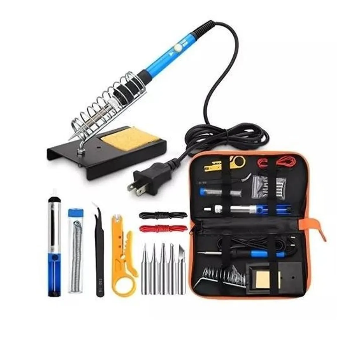 GENERICO - Kit Cautín Soldador 60w Punto Lápiz Temperatura Regulable+Accesorios