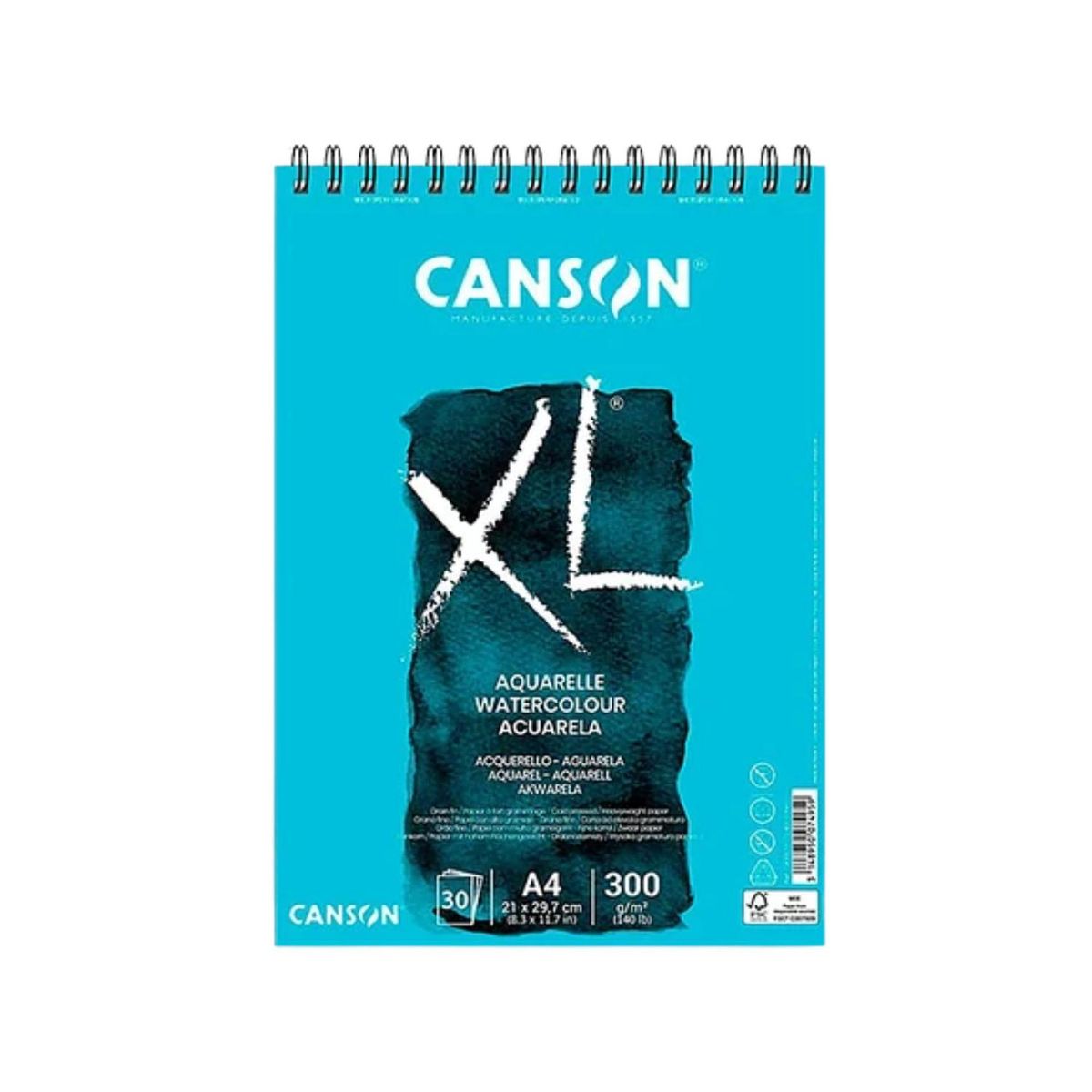 CANSON - Croquera Xl Acuarela A4, 30 Hojas, 300 Gr. Canson