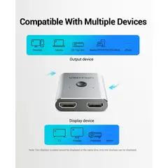 GENERICO - Interruptor HDMI de 2 puertos Bi-direccional
