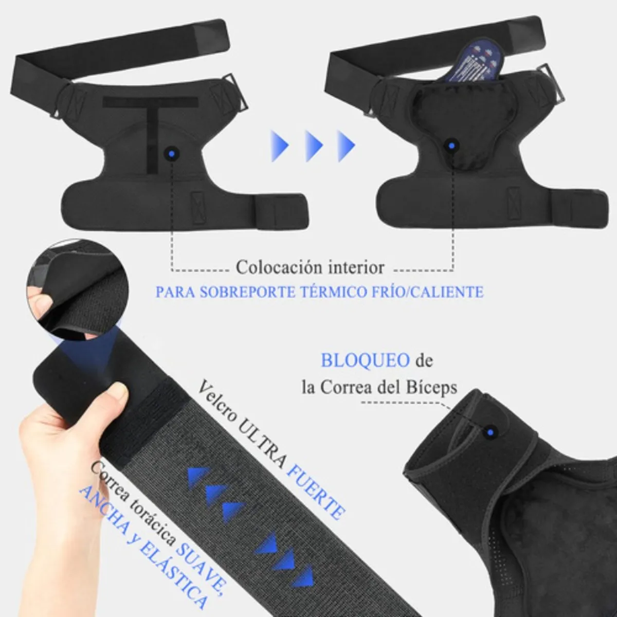 GENERICO - Soporte Hombro Adulto Calidad Manguito Rotador Compresa Negro Unisex