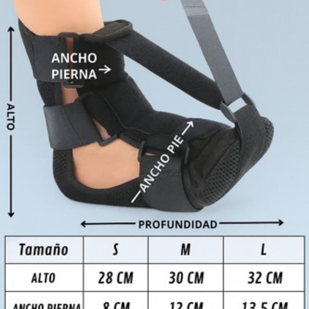 GENERICO - Férula Nocturna Calcetín Fascitis Plantar Soporte Pie Negro L