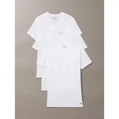 CALVIN KLEIN - Pack de 3 Camisetas Cuello V Cotton Classics Blanco