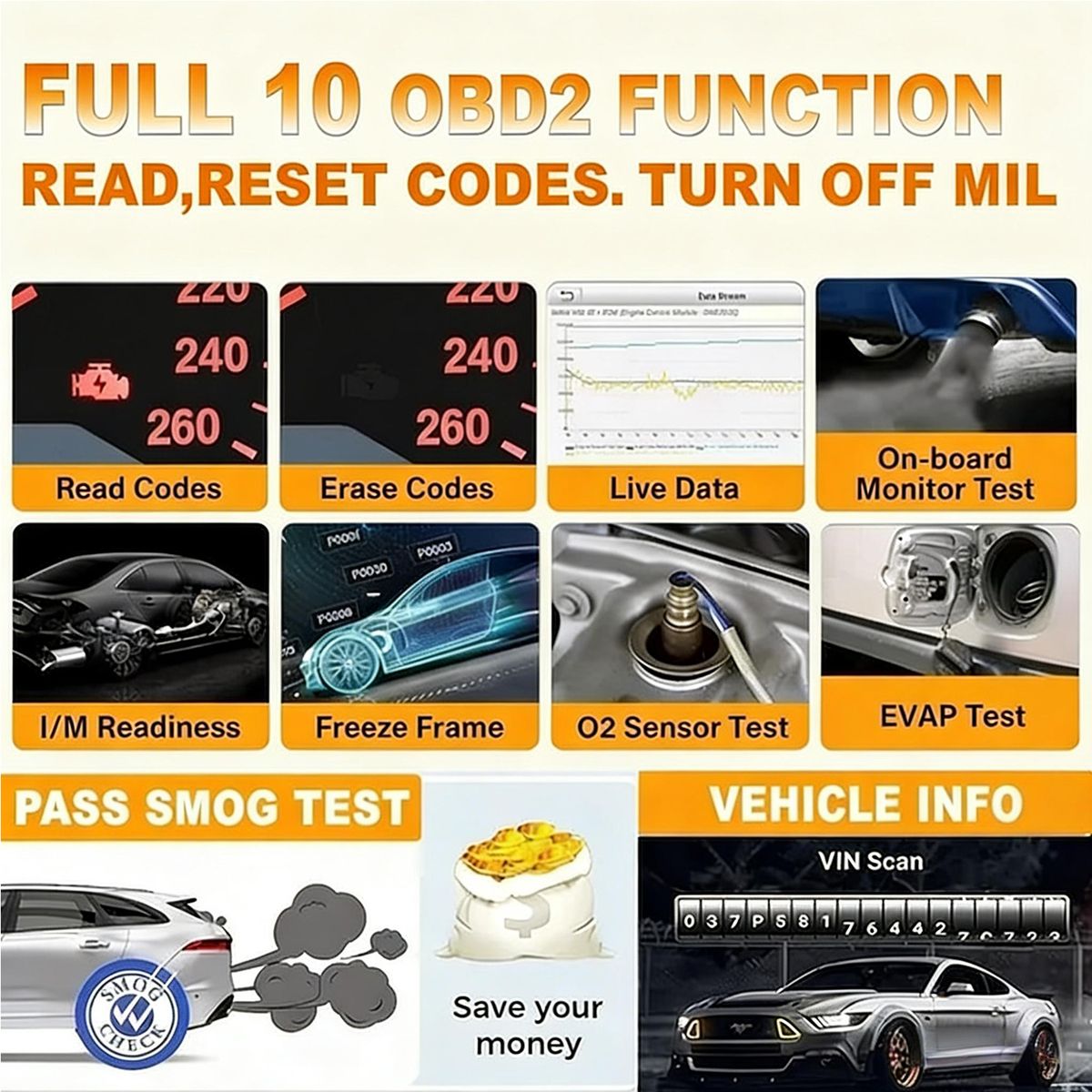 BLUEDREAMER - Launch Scanner Automotriz Crp123e V2.0 Automotriz Multimarca Crp123e V2.0