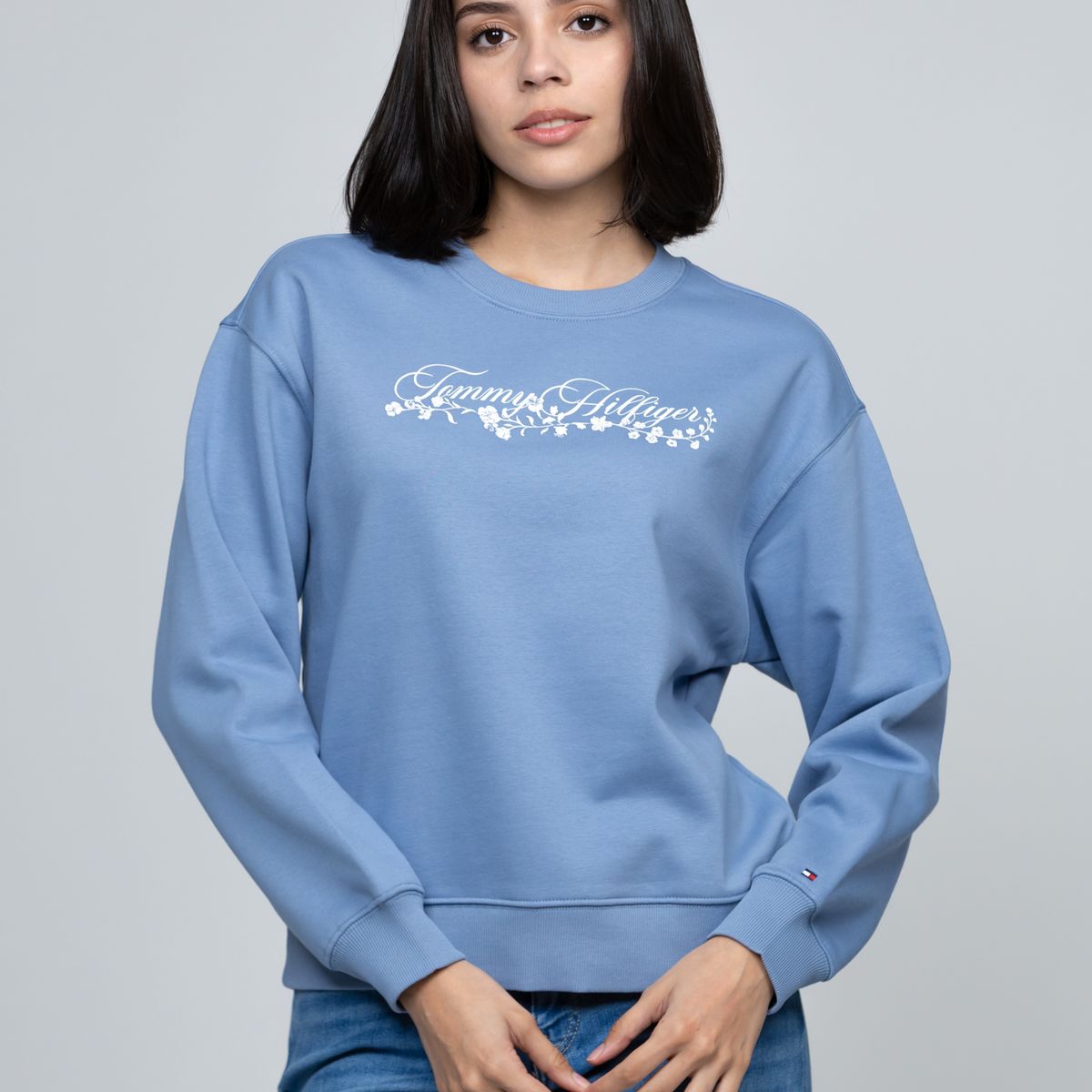 TOMMY HILFIGER - Polerón Con Logo Gráfico Azul Tommy Hilfiger