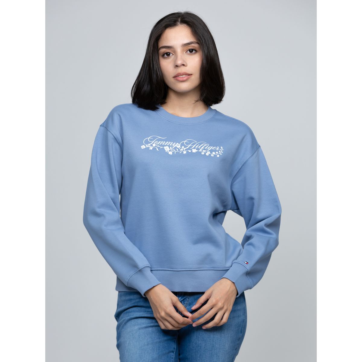 TOMMY HILFIGER - Polerón Con Logo Gráfico Azul Tommy Hilfiger