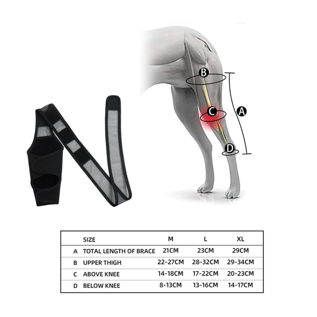 KINDA NICE - Rodillera Ortopédica Perro Soporte Pierna Recuperación Xl