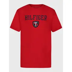 TOMMY HILFIGER - Polera De Niño Con Logo Gráfico Rojo