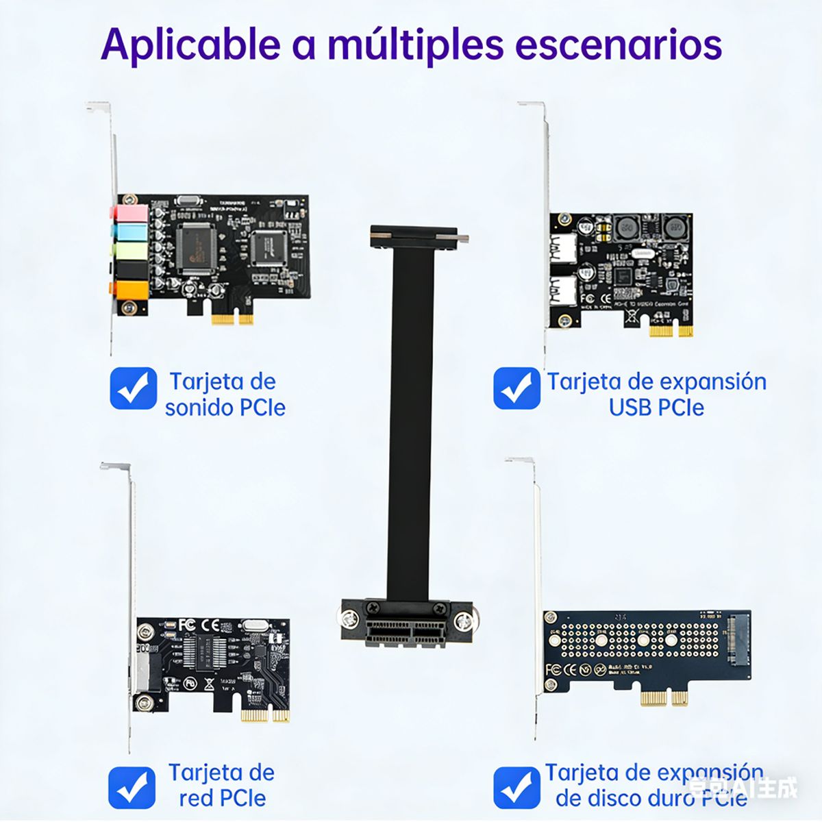 KINDA NICE - Cable Extensor Pcie X1 4.03.0 Para Tarjetas Dma Y Discos