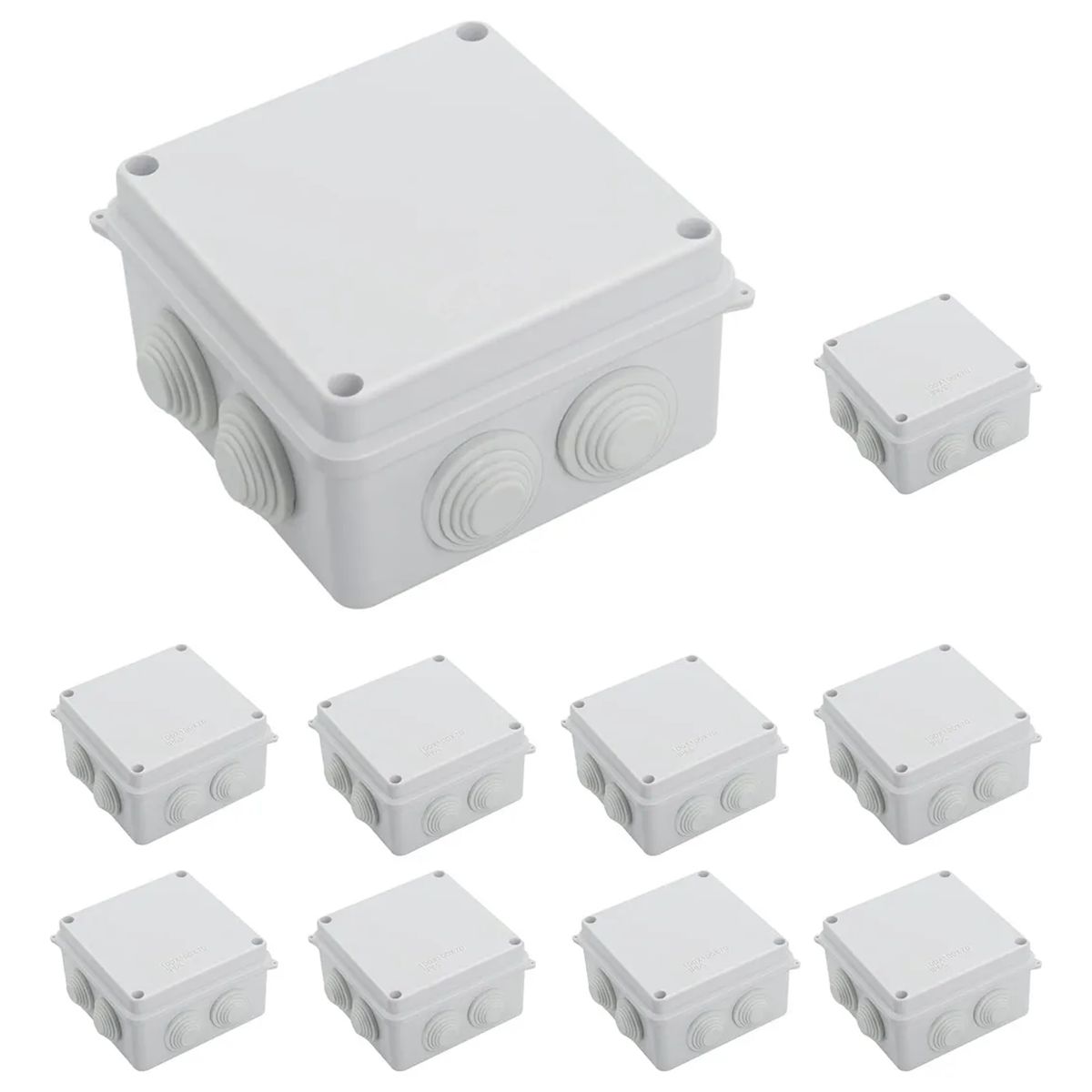 GENERICO - 10 Cajas Estancas Ip55 Para Conexiones De Cctv En Exterior Blanco