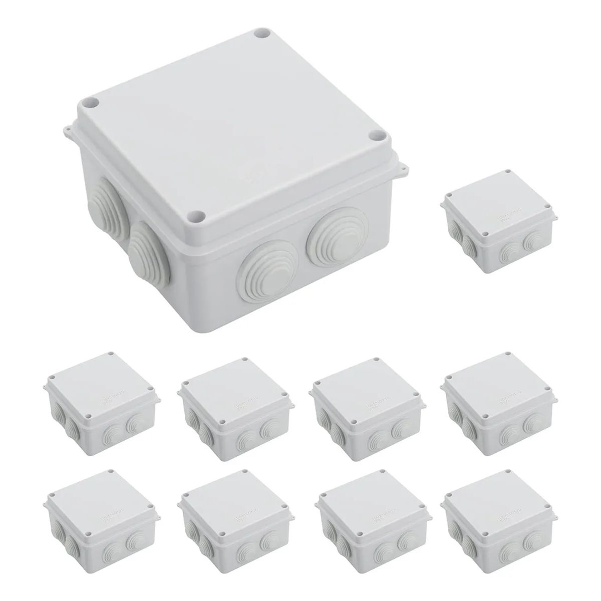 GENERICO - 10 Cajas Estancas Ip55 Para Conexiones De Cctv En Exterior Blanco