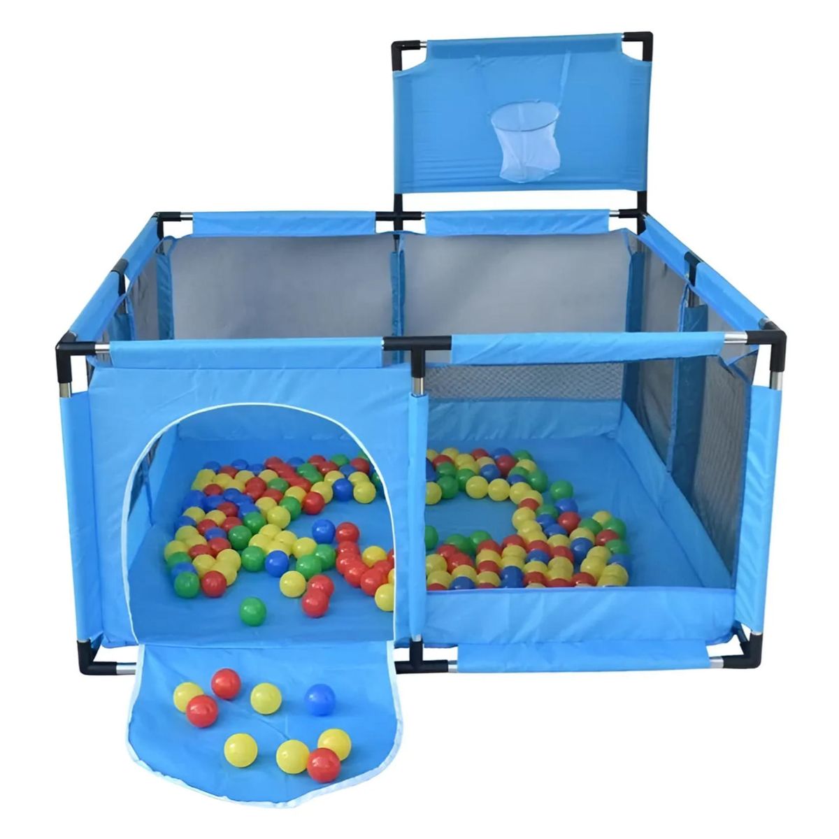 KINDA NICE - Corral Juegos Bebés Seguridad Alfombra Pelotas Agua Letras Celeste126CM