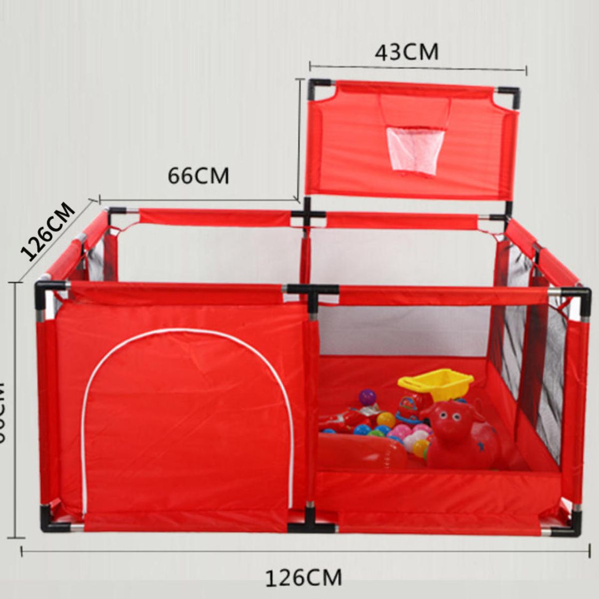KINDA NICE - Corral Juegos Bebés Seguridad Alfombra Pelotas Agua Letras Rojo126CM