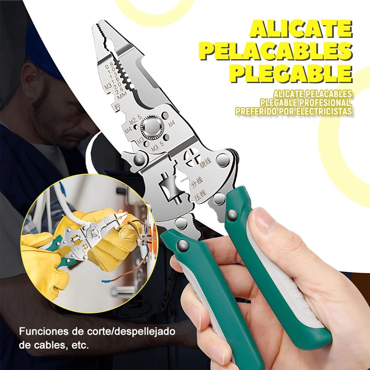 GENERICO - Pelacables Multifunción Plegable Multifuncional 16 En 1