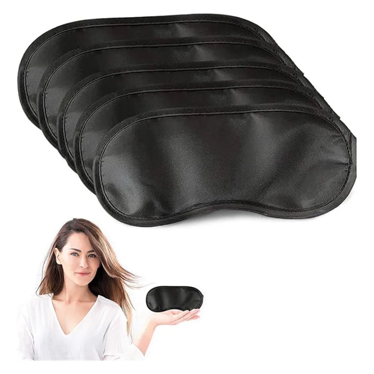 GENERICO - 25 Pcs Antifaz Mascara Negro Para Dormir, Viajar, O Descanso Negro