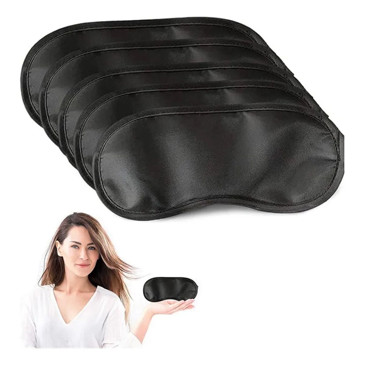 GENERICO - 25 Pcs Antifaz Mascara Negro Para Dormir, Viajar, O Descanso Negro