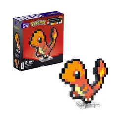 MEGA CONSTRUX - Set de Construcción MEGA Pokémon Charmander Pixel Art 349 Piezas - Bloques Retro Coleccionable para Exhibición