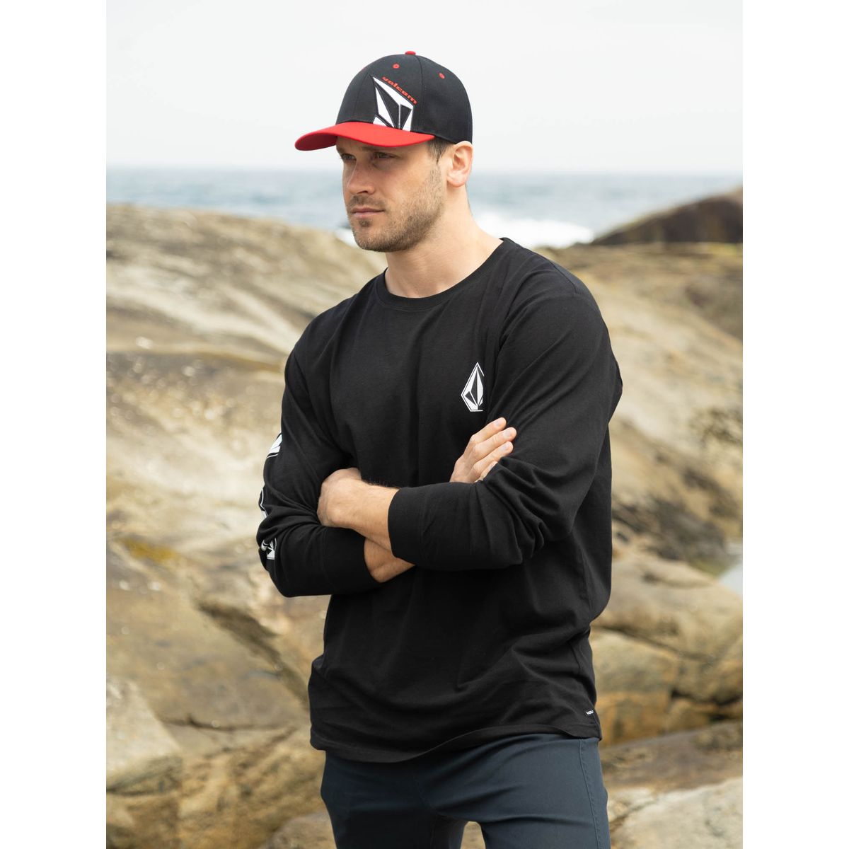 VOLCOM - Polera ML Sotne Negro Hombre Volcom