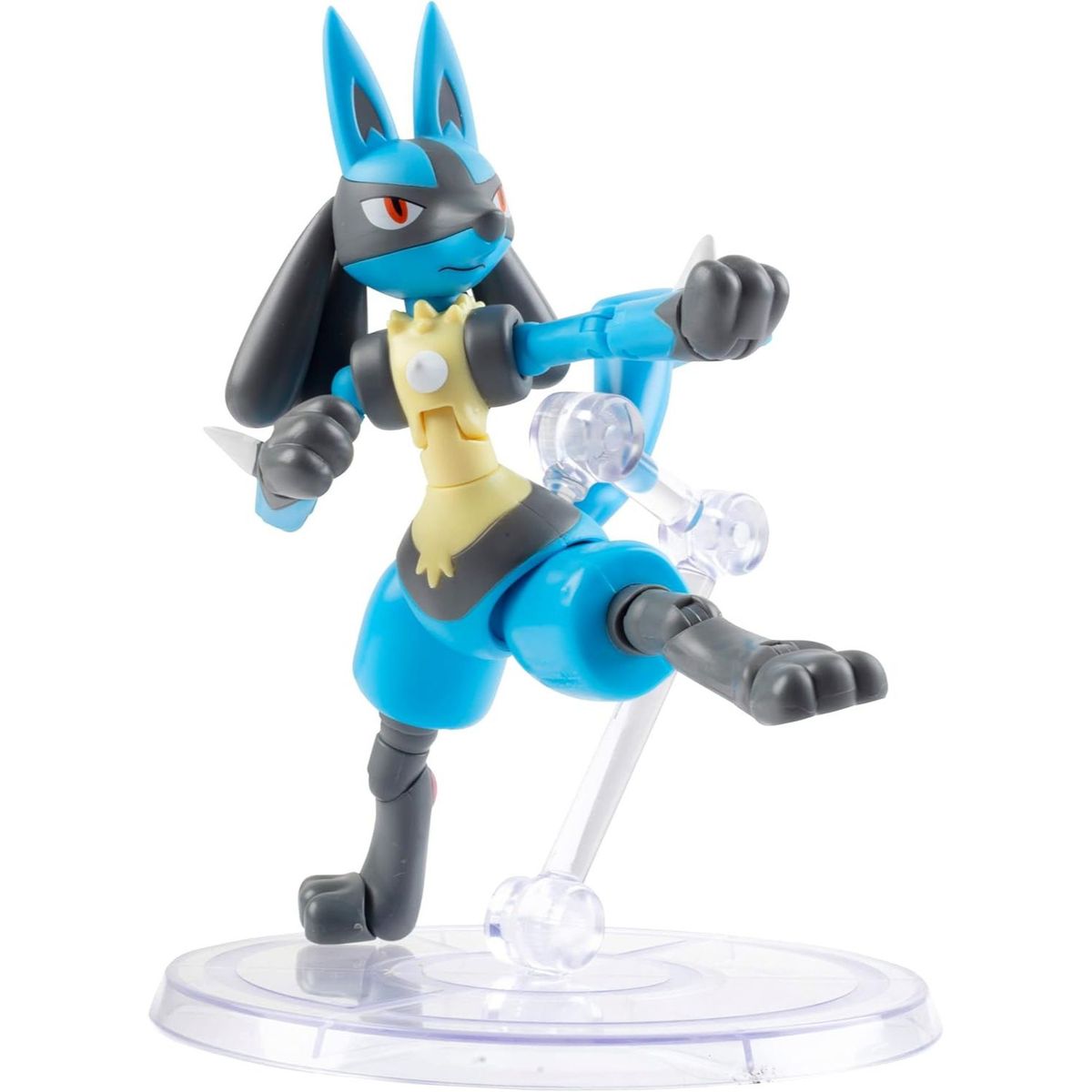 JAZWARES - Figura Pokémon Lucario Articulada 15 cm Select Series Jazwares - 15+ Puntos de Articulación con Base