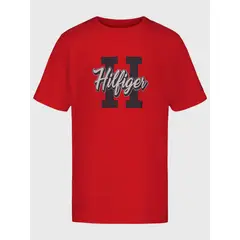 TOMMY HILFIGER - Polera De Niño Con Logo Gráfico Rojo