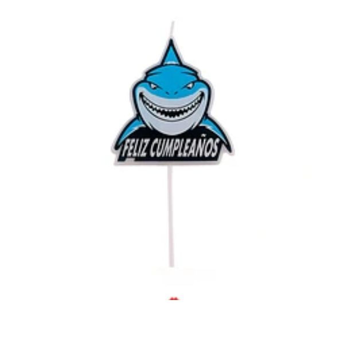 GENERICO - Vela de feliz cumpleaños tiburon 1pcs