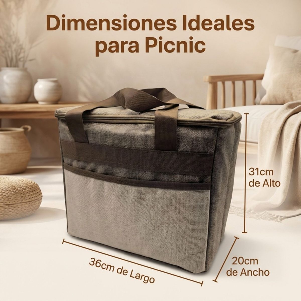 GENERICO - Bolsa Térmica para Picnic con Compartimentos - Gran Capacidad