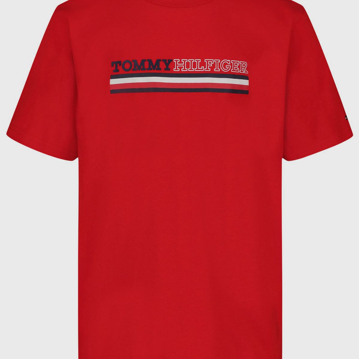 TOMMY HILFIGER - Polera con logo signature Rojo Tommy Hilfiger