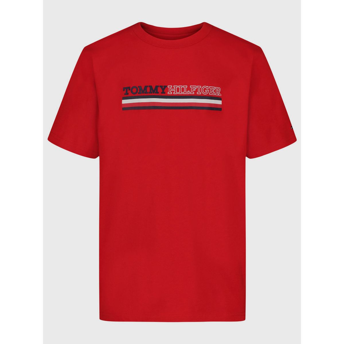 TOMMY HILFIGER - Polera con logo signature Rojo Tommy Hilfiger