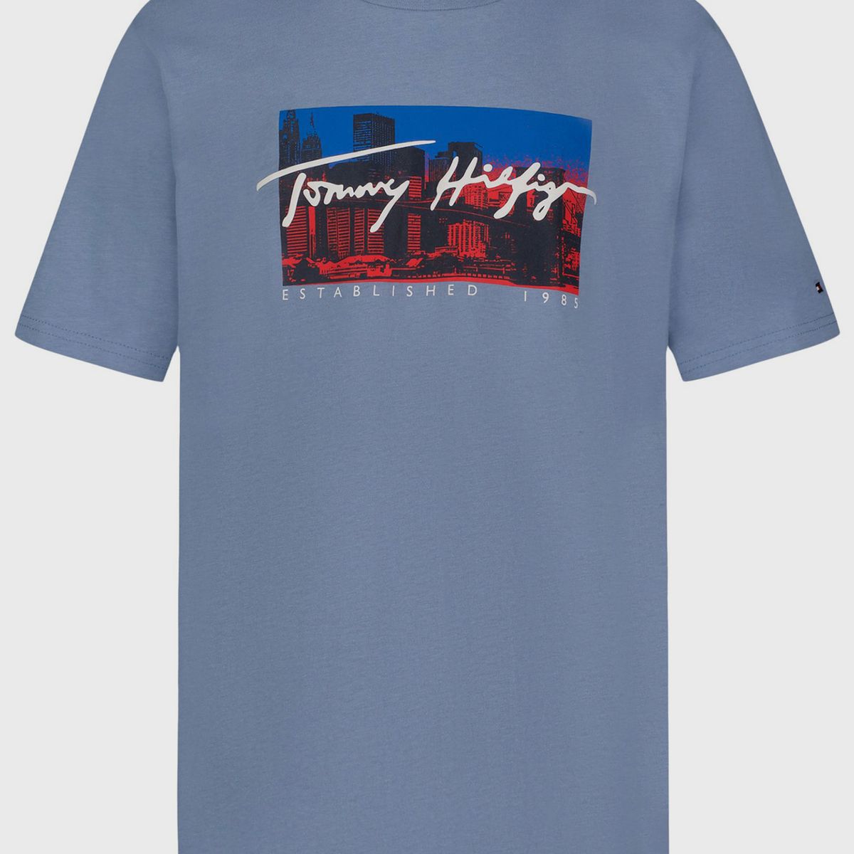 TOMMY HILFIGER - Polera skyline con logo Azul Tommy Hilfiger