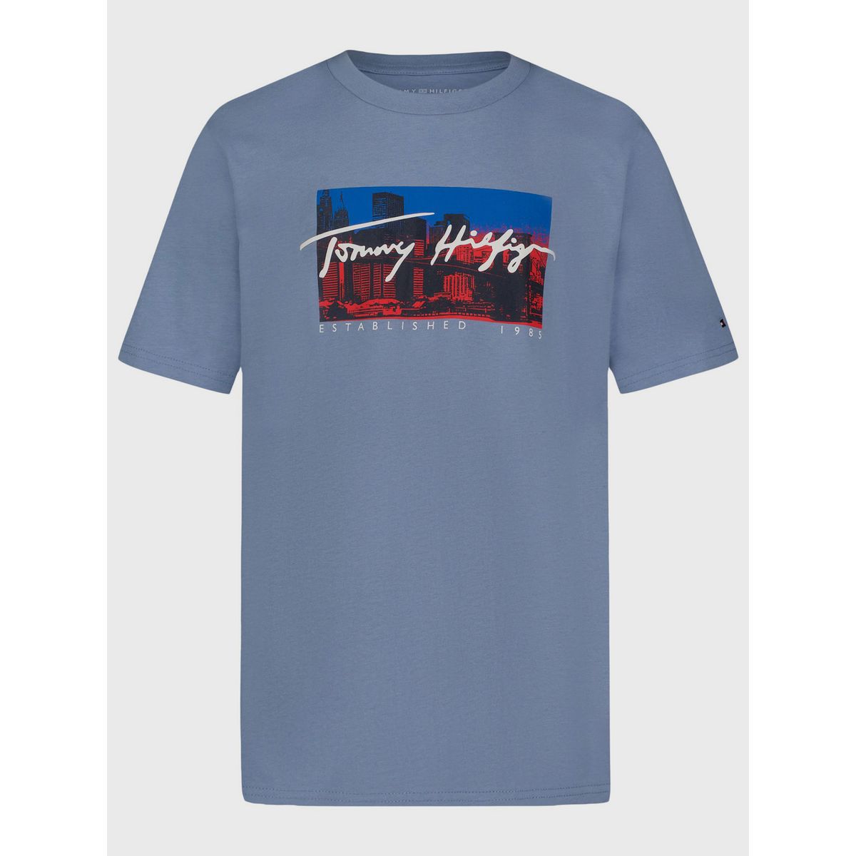 TOMMY HILFIGER - Polera skyline con logo Azul Tommy Hilfiger