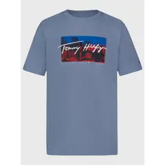 TOMMY HILFIGER - Polera skyline con logo Azul