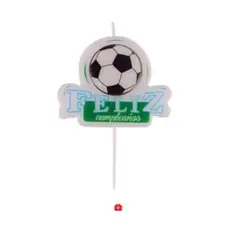 GENERICO - Vela futbol feliz cumpleaños 7x11cm