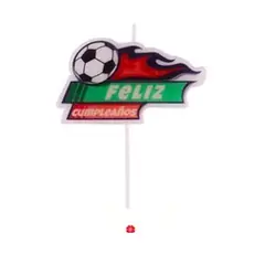 GENERICO - Vela futbol Feliz cumpleaños 7x10cm