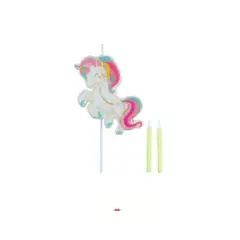 GENERICO - Vela de Cumpleaños unicornio 7x11cm