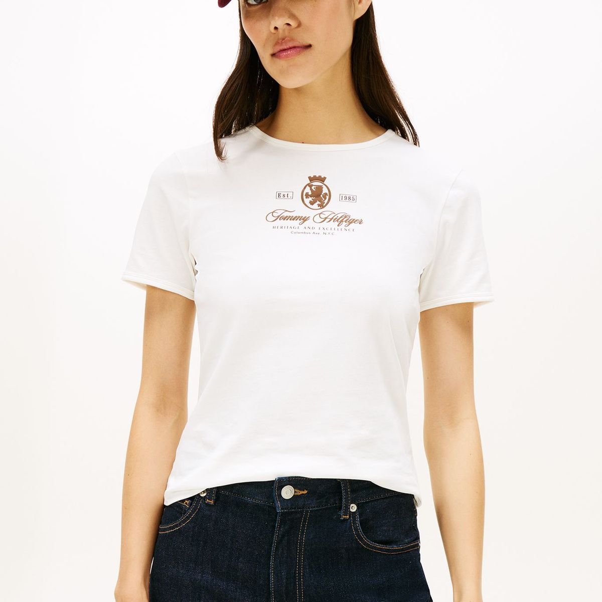 TOMMY HILFIGER - Polera Varsity Slim Fit Blanco Tommy Hilfiger