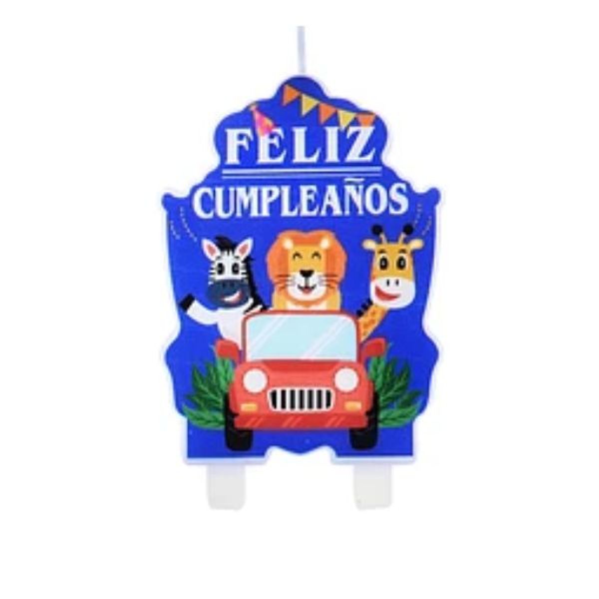 GENERICO - Vela happy birthday de safari 6x9cm